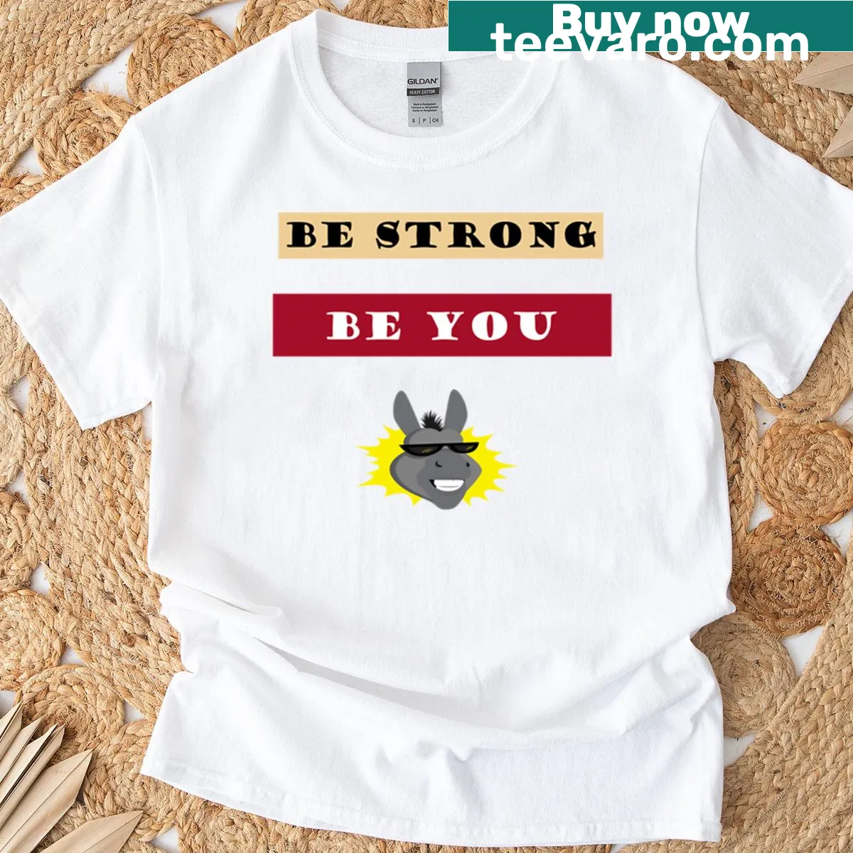 Inspirational Be Strong message T-shirt — on a men's t-shirt