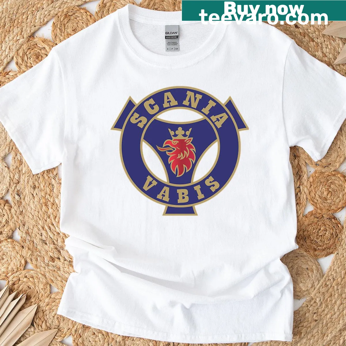Playful t-shirt featuring a cartoon bear on wheels — on a men's t-shirt