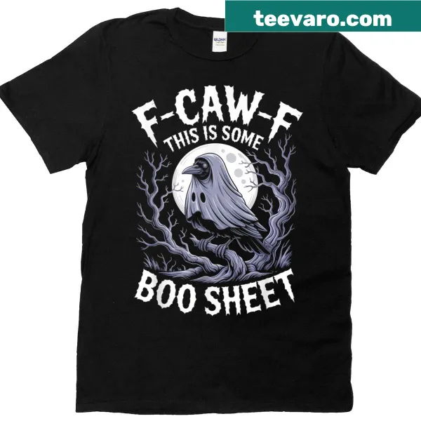 Distressed black crow graphic with edgy Halloween text for adults