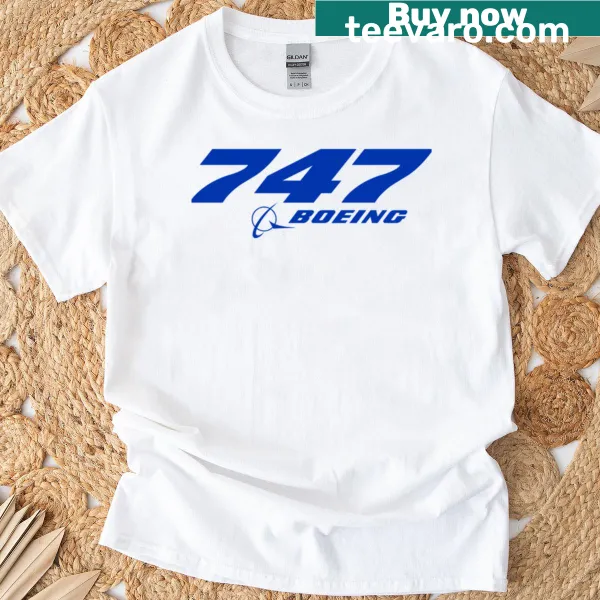 Minimalist Boeing 747 logo T-shirt for aviation enthusiasts