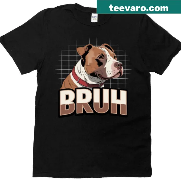Funny Bruh Gamer Dog illustration on a t-shirt