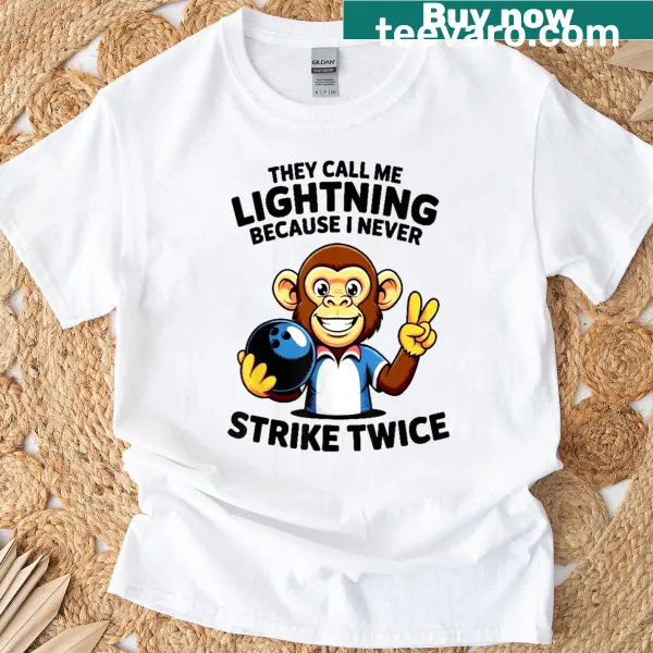Funny bowling t-shirt with a clever phrase about lightning