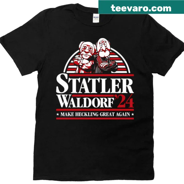 Vintage-style t-shirt with cartoon puppets and comedy theater theme