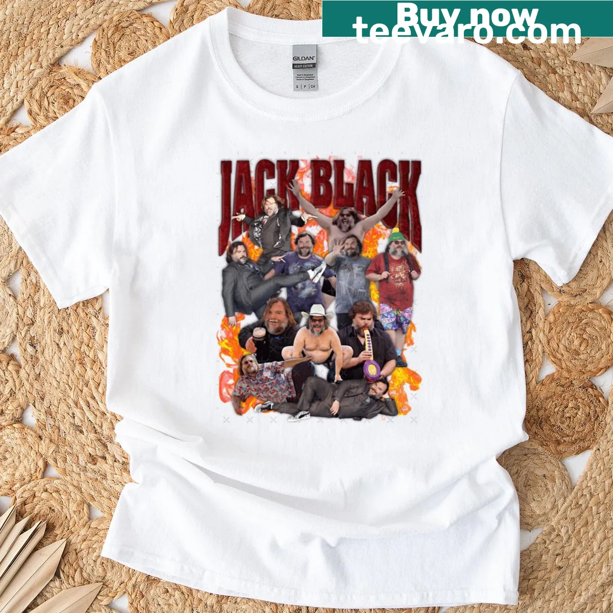 Bearded man collage graphic T-shirt — on a men's t-shirt