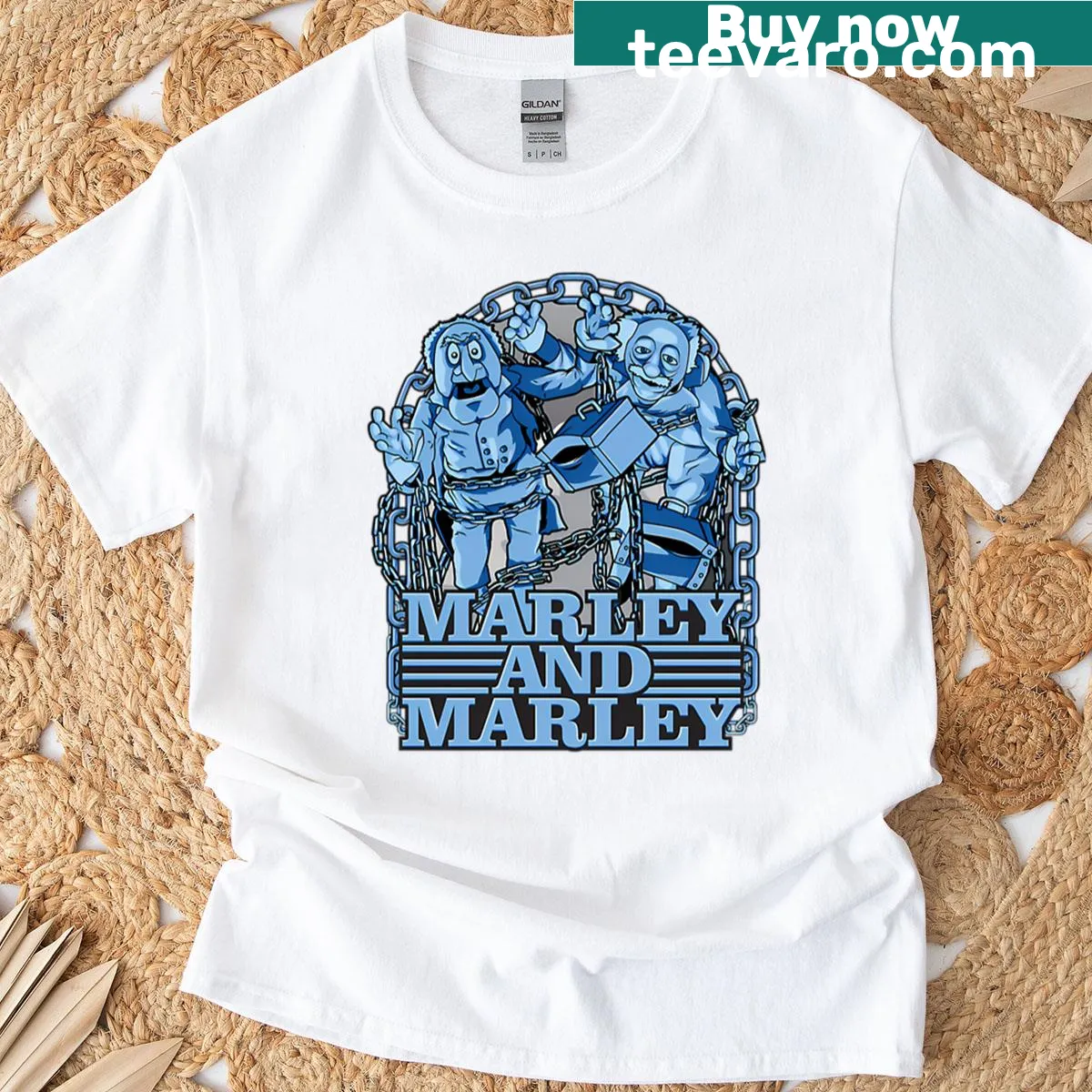 Vintage cartoon puppet theater design on a fun t-shirt — on a men's t-shirt