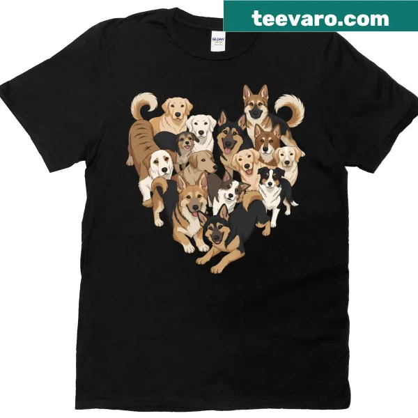 Illustration of a playful dog on a t-shirt for dog lovers
