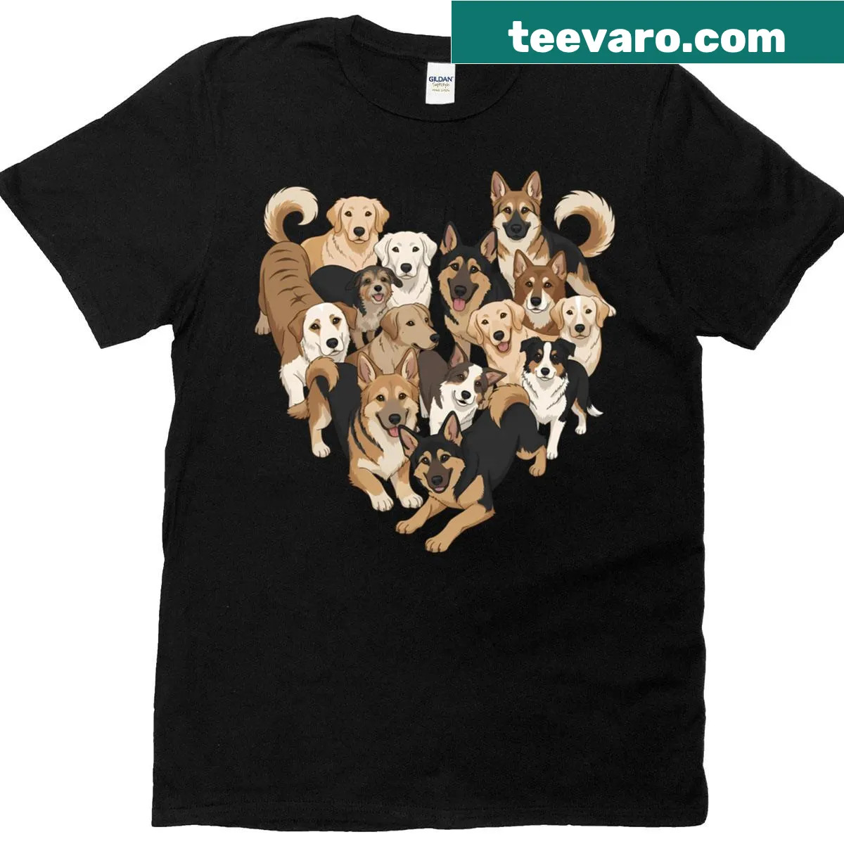 Illustration of a playful dog on a t-shirt for dog lovers — on a men's t-shirt