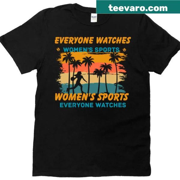 T-shirt promoting women's sports with bold text