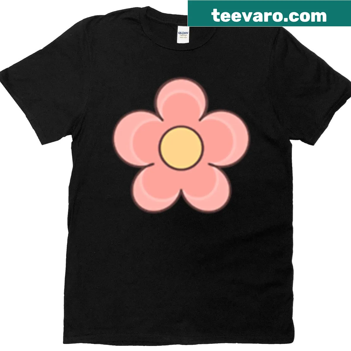Delicate pastel flower illustration on a cream t-shirt — on a men's t-shirt