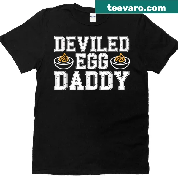 Funny retro 'Deviled Egg Daddy' T-shirt for cooking dads