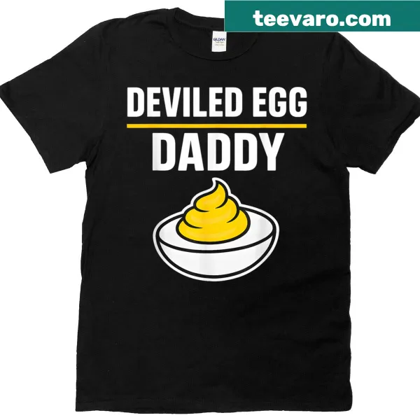 Retro tee featuring a humorous deviled egg phrase and graphics