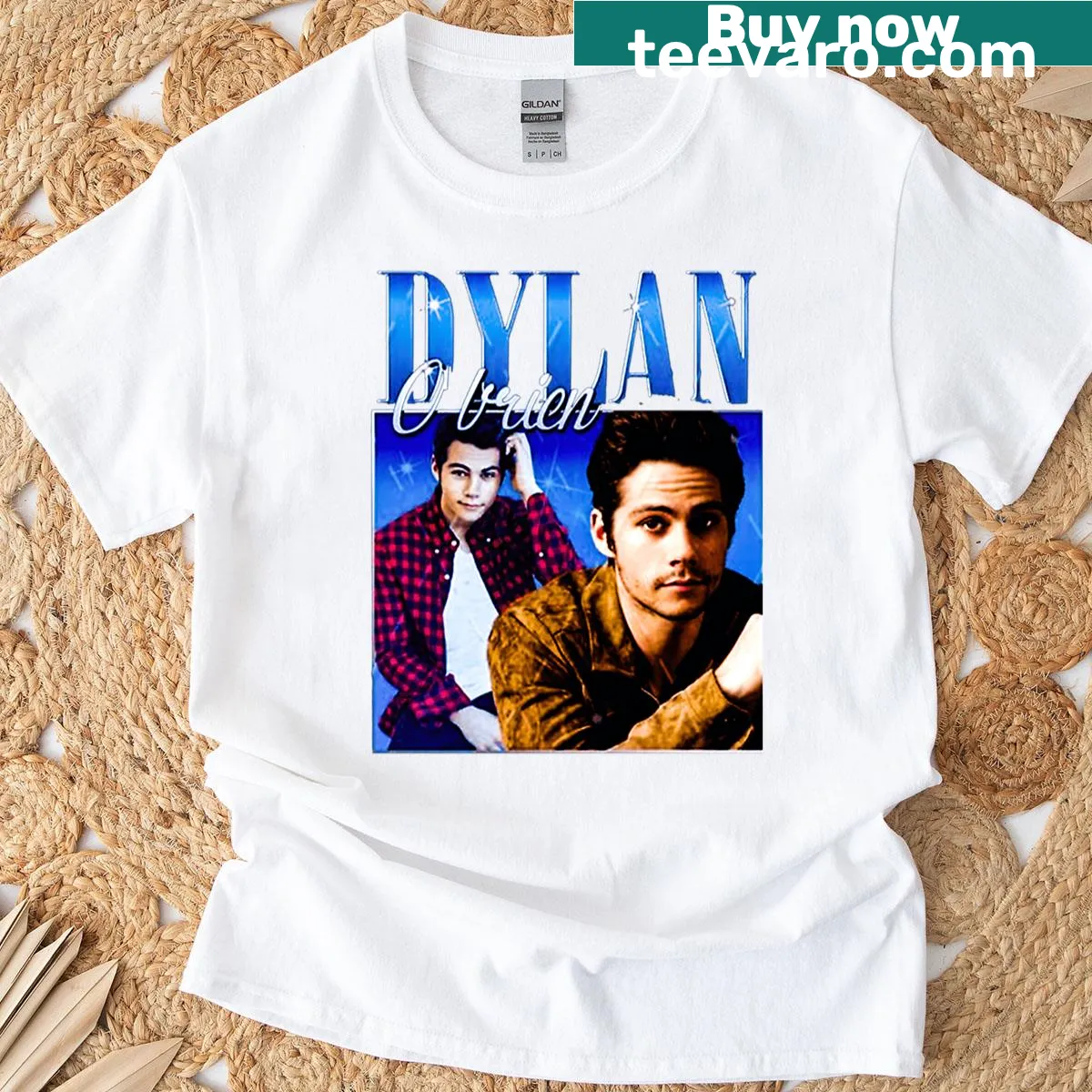 Vintage T-shirt featuring a star motif and Dylan's image — on a men's t-shirt