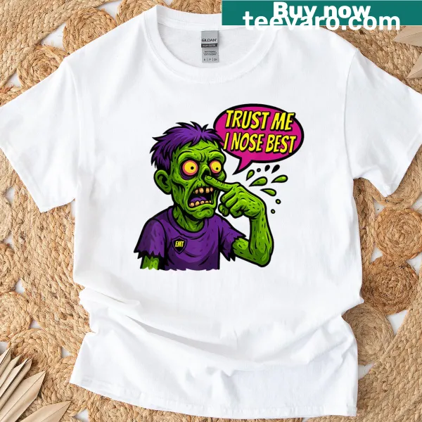Funny zombie graphic T-shirt for Halloween
