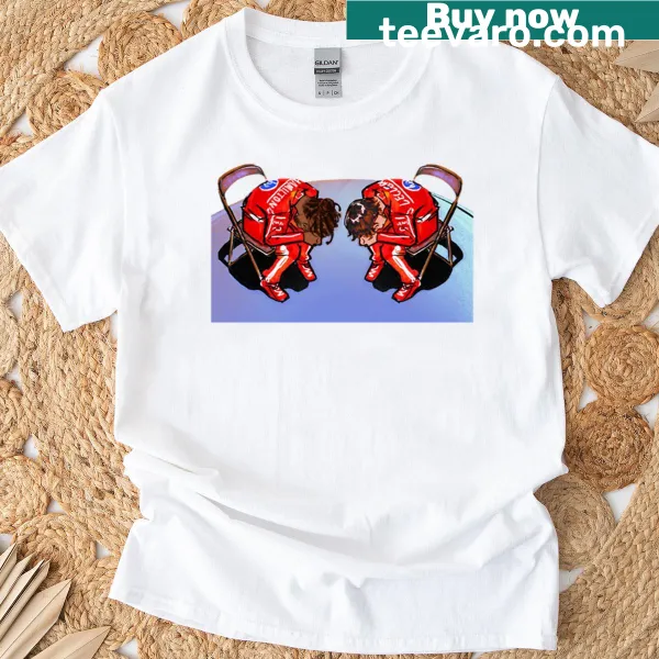 T-shirt featuring exhausted racing drivers relaxing on chairs