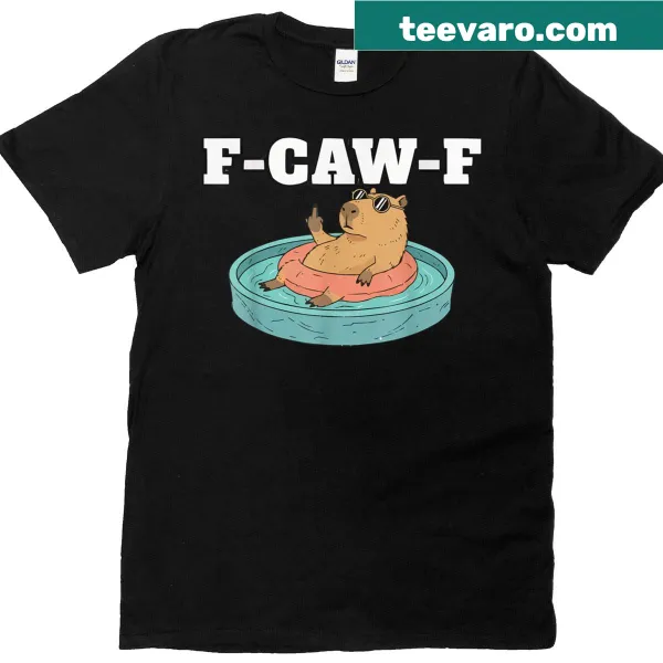 Capybara graphic tee with dark humor design on black background