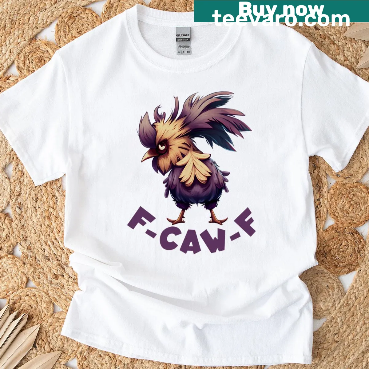 Funny chicken lover T-shirt featuring a humorous rooster meme — on a men's t-shirt