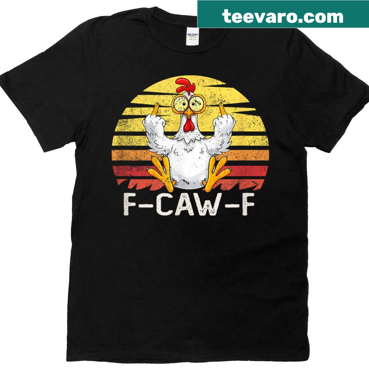 Sarcastic rooster graphic tee with a humorous flipping the bird design — on a men's t-shirt