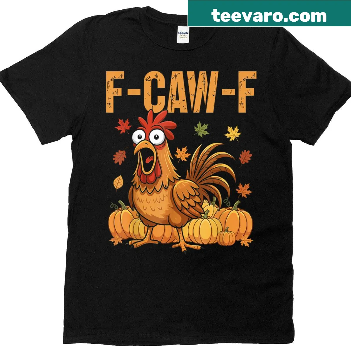 Funny Thanksgiving chicken humor quote t-shirt with playful typography — on a men's t-shirt