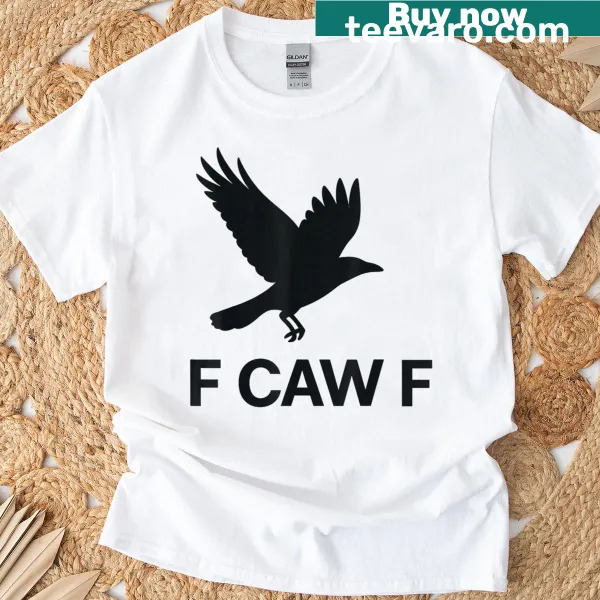 Silhouette of a crow with a humorous twist on a t-shirt