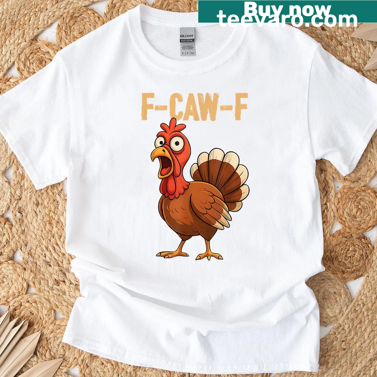 Funny Thanksgiving turkey t-shirt with humorous quote — on a men's t-shirt
