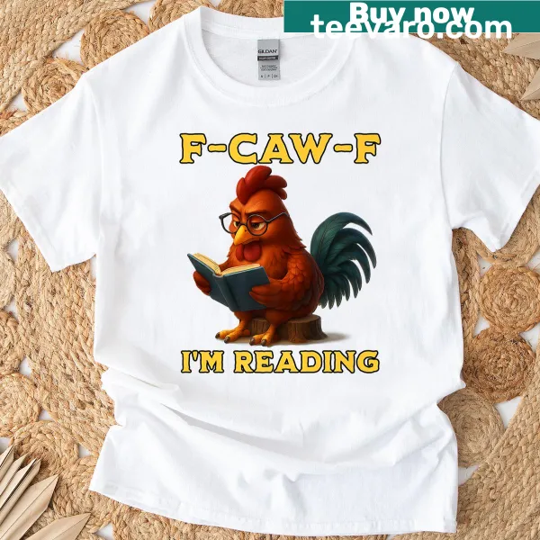 Funny chicken graphic with reading theme for introverts