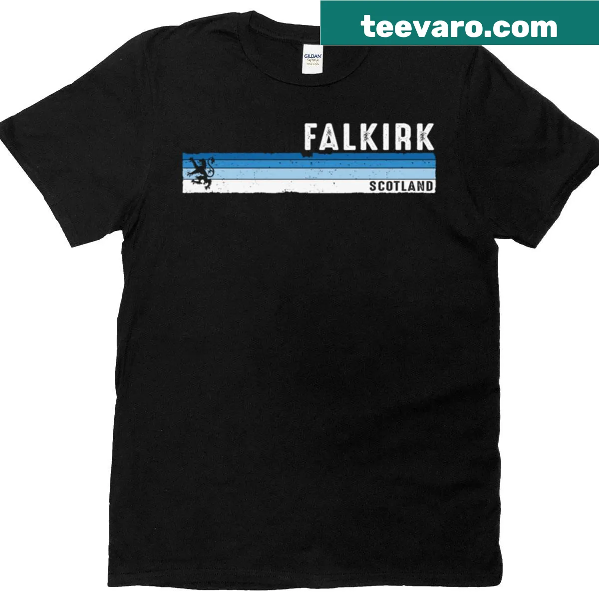 Scottish heritage t-shirt featuring Falkirk's iconic symbols — on a men's t-shirt