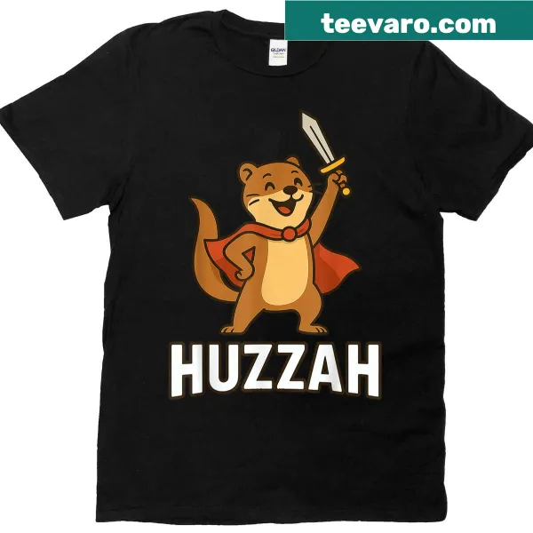 Funny ferret knight with sword cartoon design.