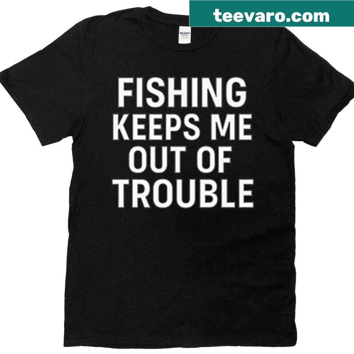 Funny fishing quote t-shirt with humorous text — on a men's t-shirt