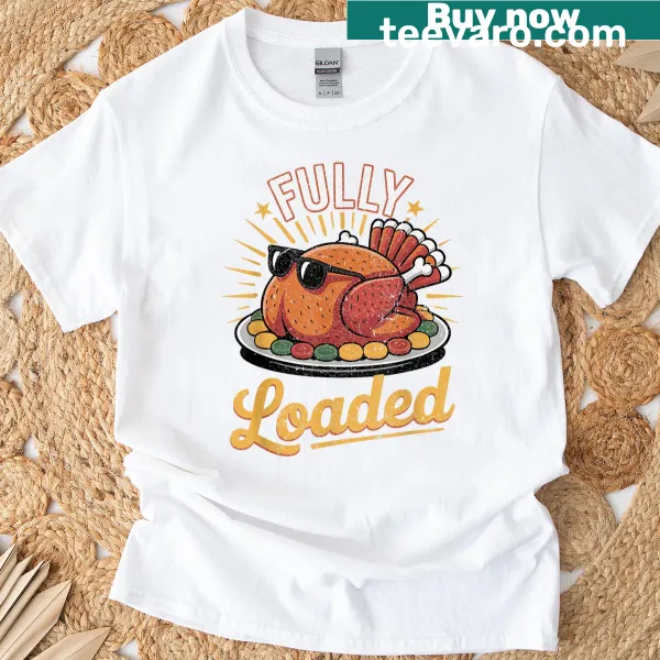 Funny turkey wearing sunglasses for Thanksgiving on a t-shirt