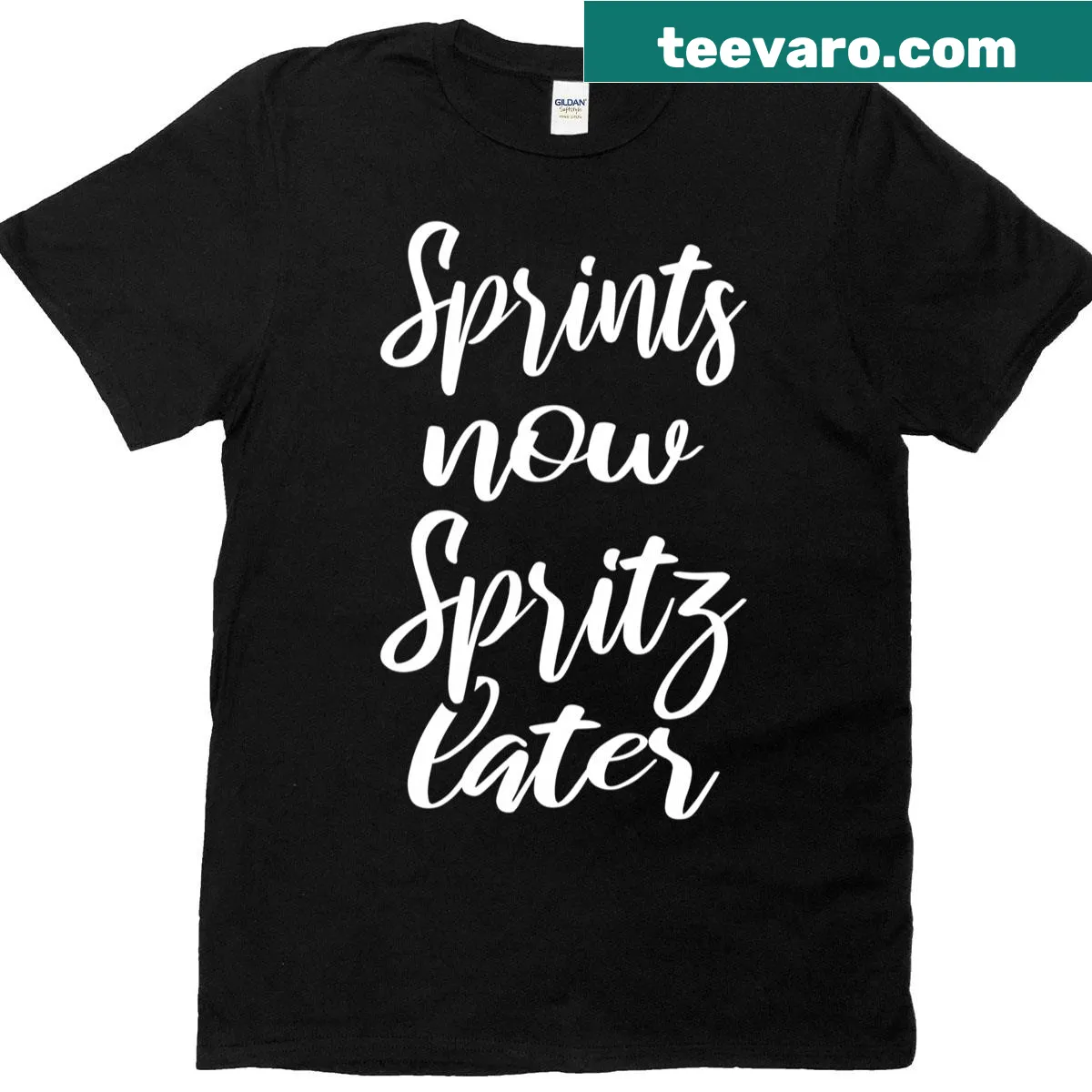 Funny running workout tee with a motivational quote — on a men's t-shirt