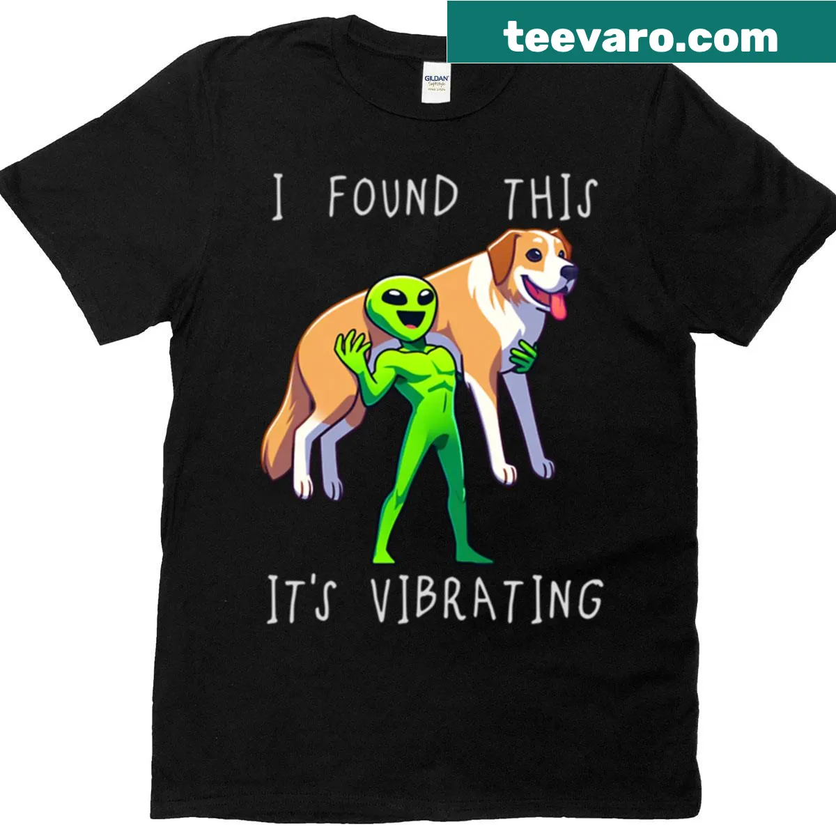 Fun T-shirt featuring a humorous alien-themed Anatolian Shepherd graphic — on a men's t-shirt