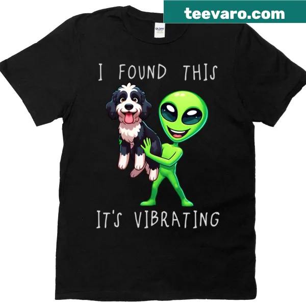 Bernedoodle alien T-shirt with a fun cartoon design