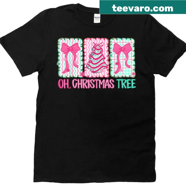 Christmas-themed shirt with a bow and cake design