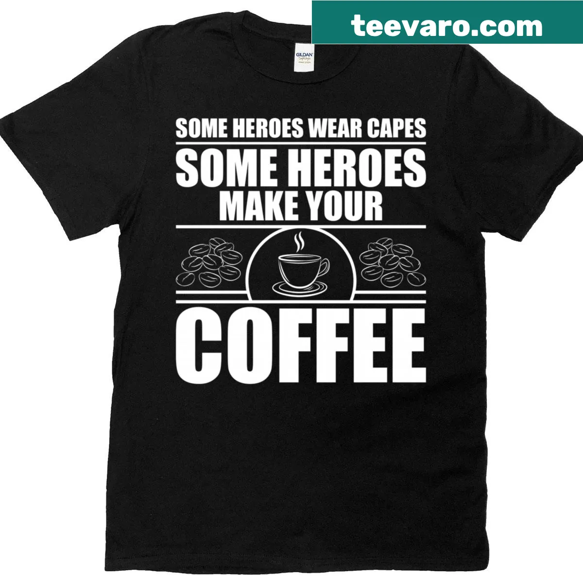 Coffee art design with humorous text — on a men's t-shirt