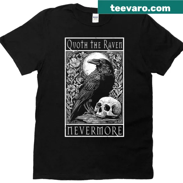 Cartoon raven and skull graphic for Halloween humor