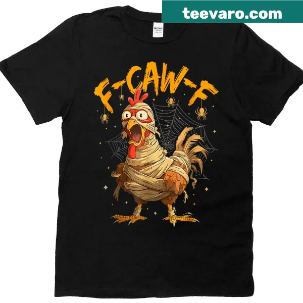 Cartoon mummy chicken graphic with funny text on a t-shirt