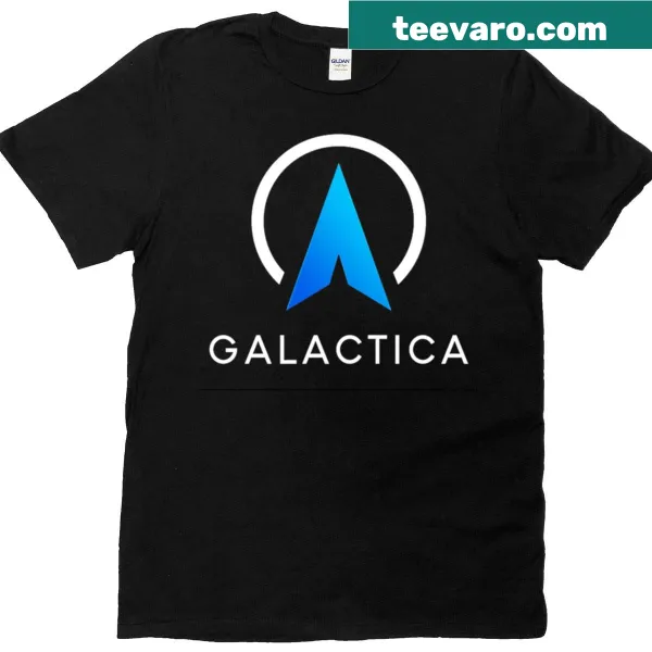 Galactica logo t-shirt featuring a minimalist space design