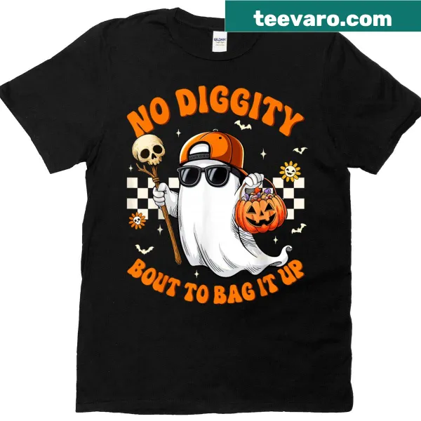Kids T-shirt with a ghost graphic and fun Halloween saying