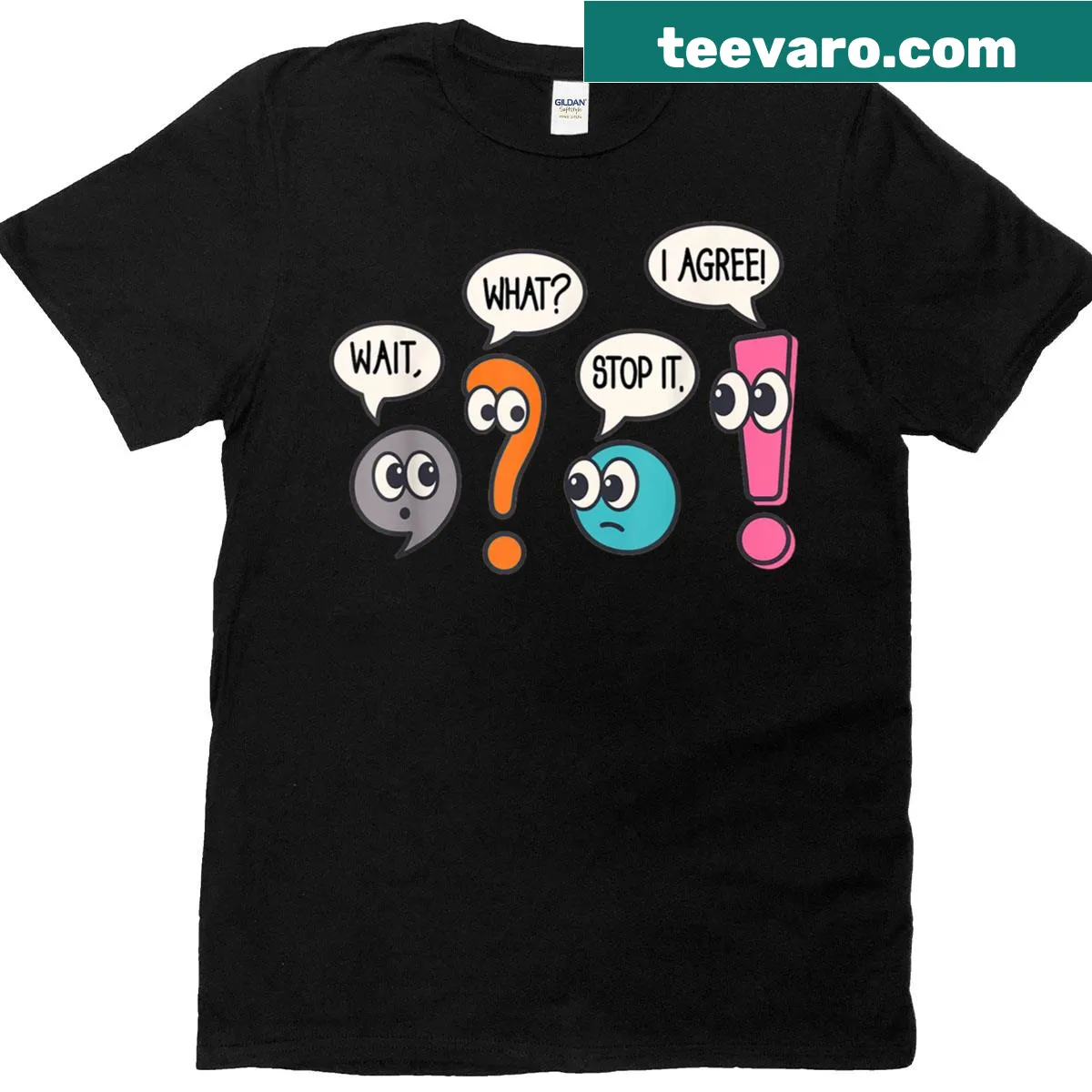 Grammar Teacher Life t-shirt with humorous teaching phrases — on a men's t-shirt