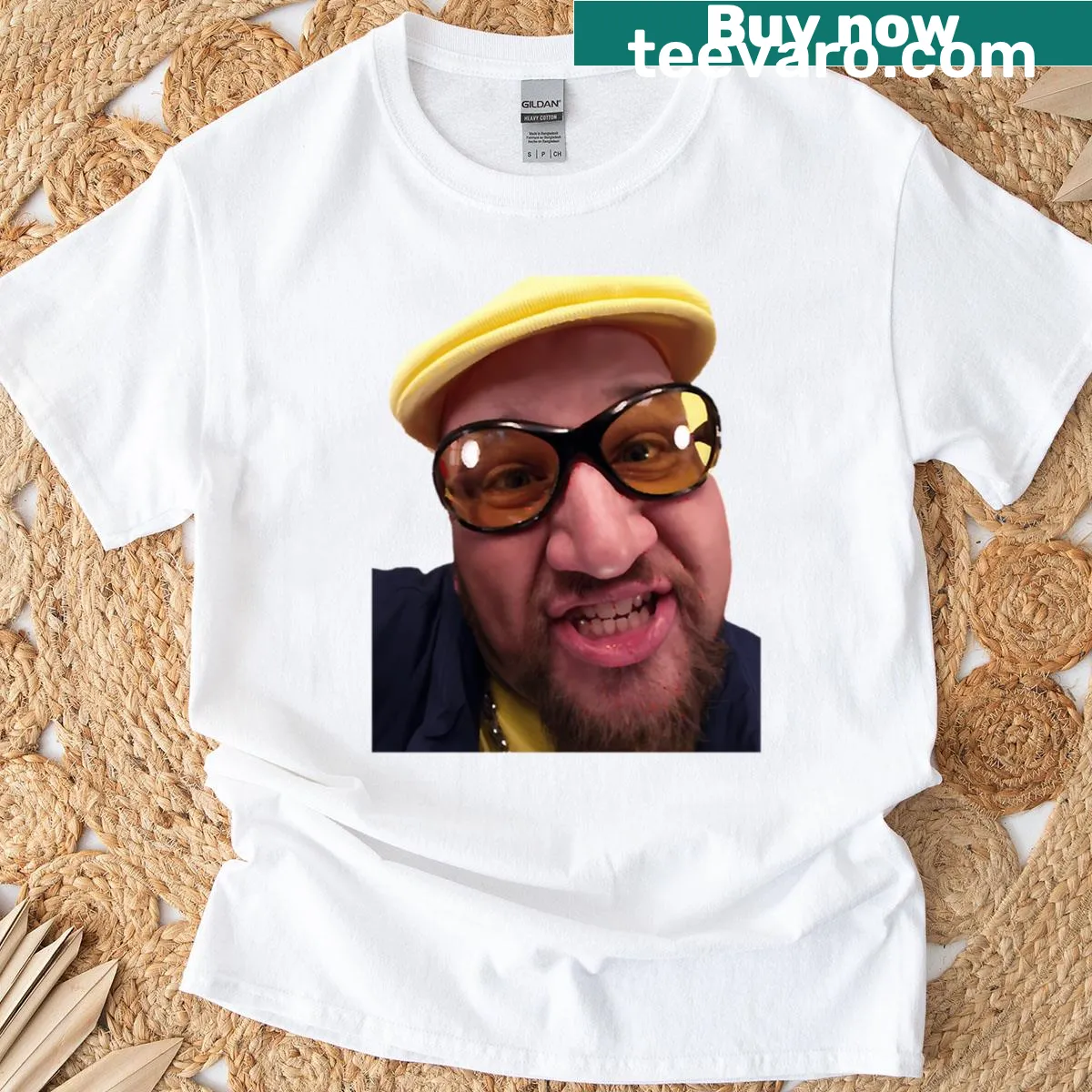Gustavo Rocque themed T-shirt featuring an artistic illustration — on a men's t-shirt