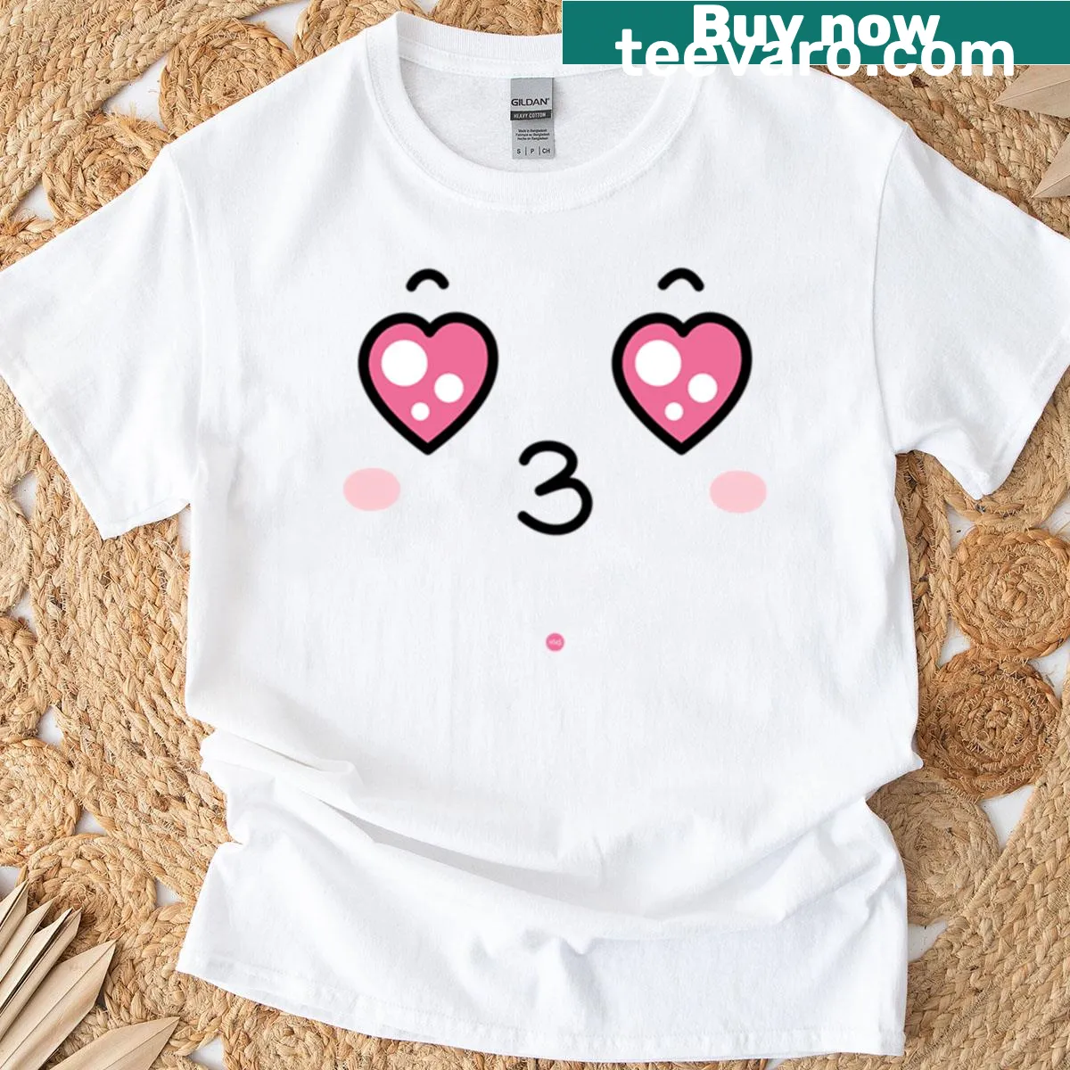 Lively T-shirt featuring a heart face design, perfect for soccer fans — on a men's t-shirt