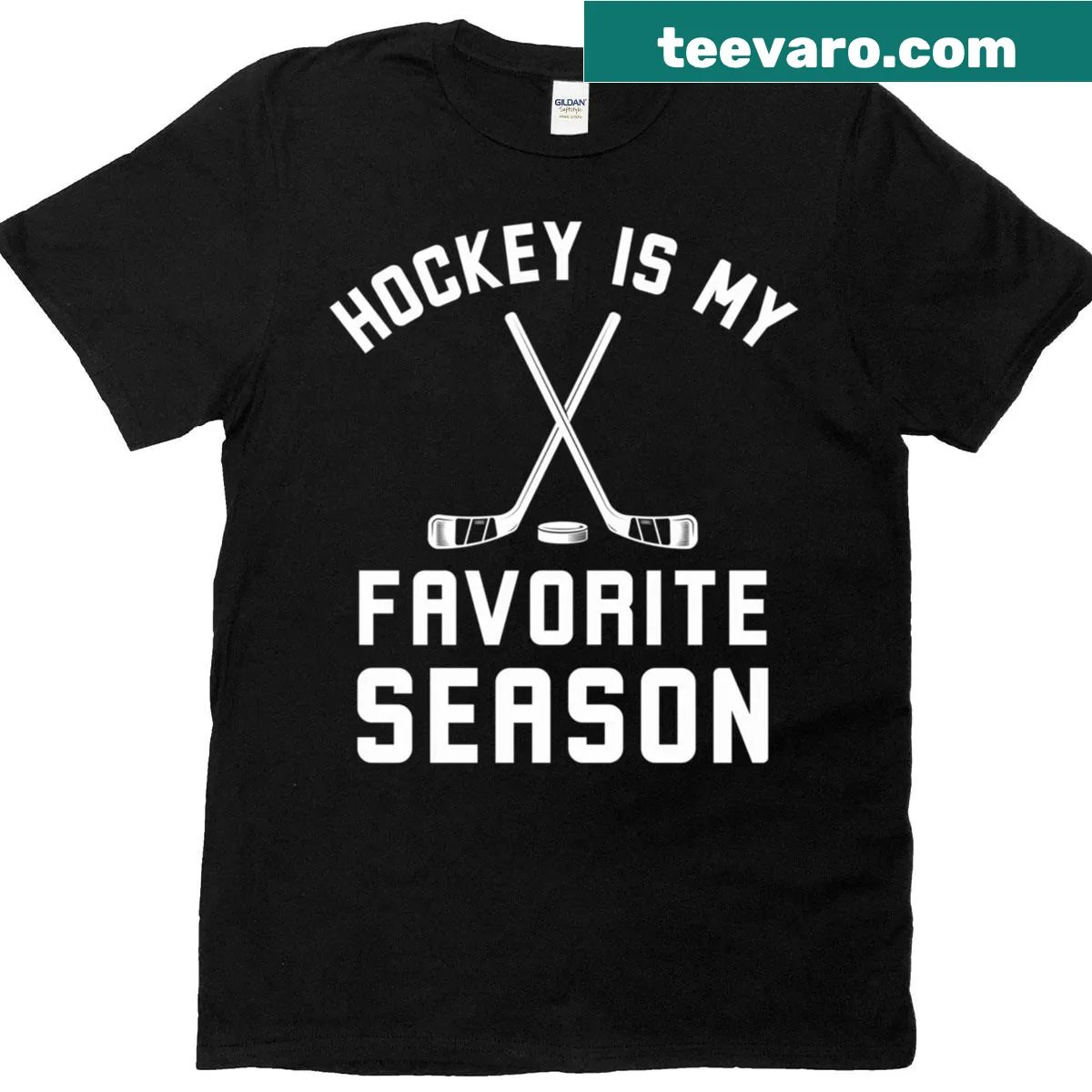 Funny hockey t-shirt with humorous slogan about hockey season — on a men's t-shirt