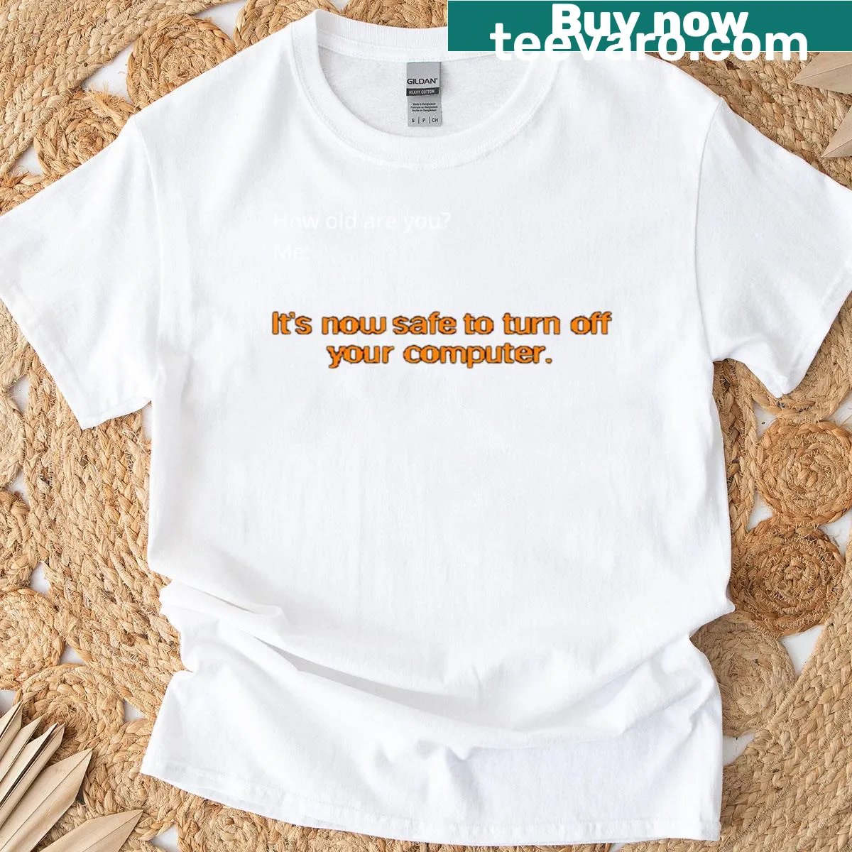 Retro geek t-shirt with humorous computer design text — on a men's t-shirt