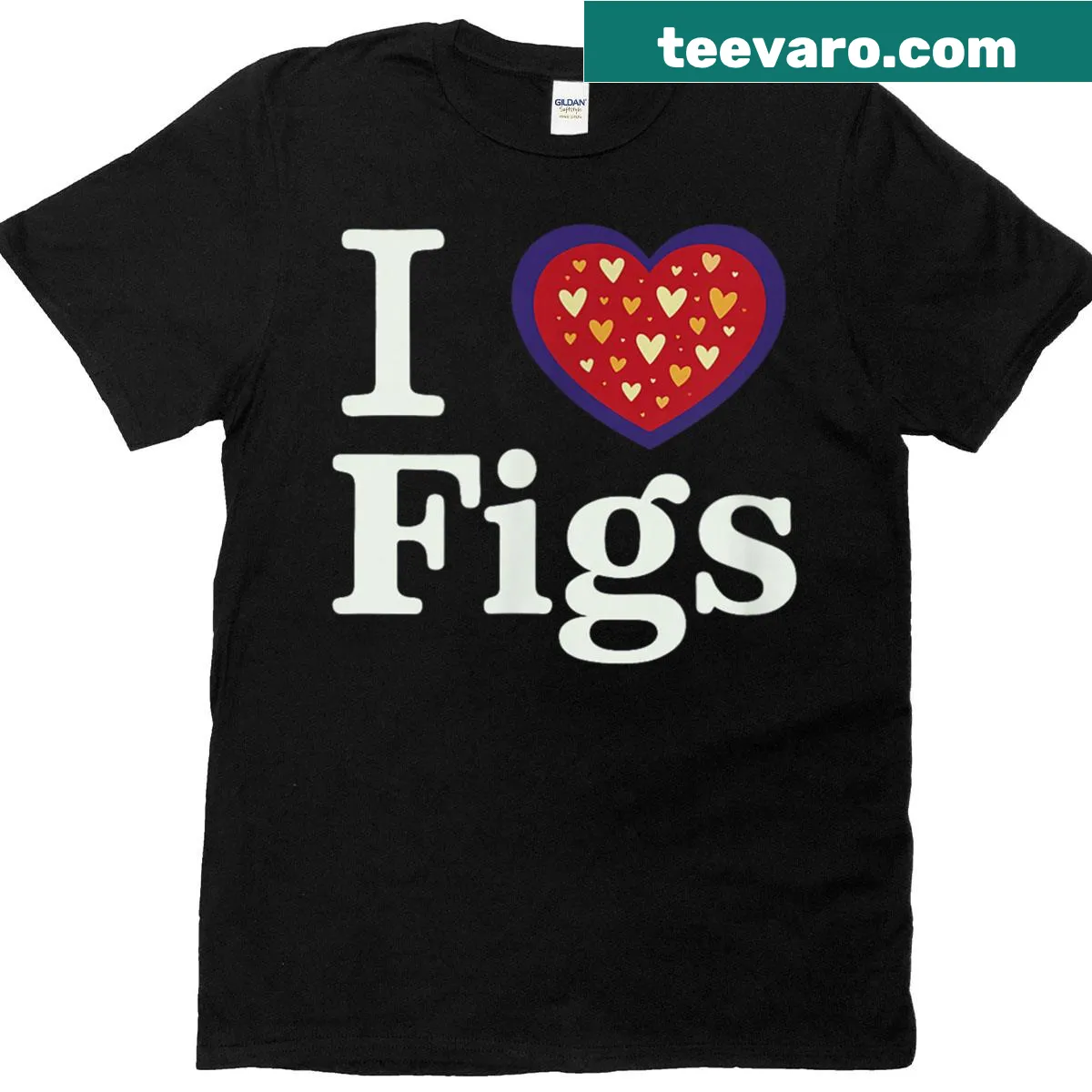 T-shirt featuring 'I Heart Figs' design celebrating the fruit — on a men's t-shirt