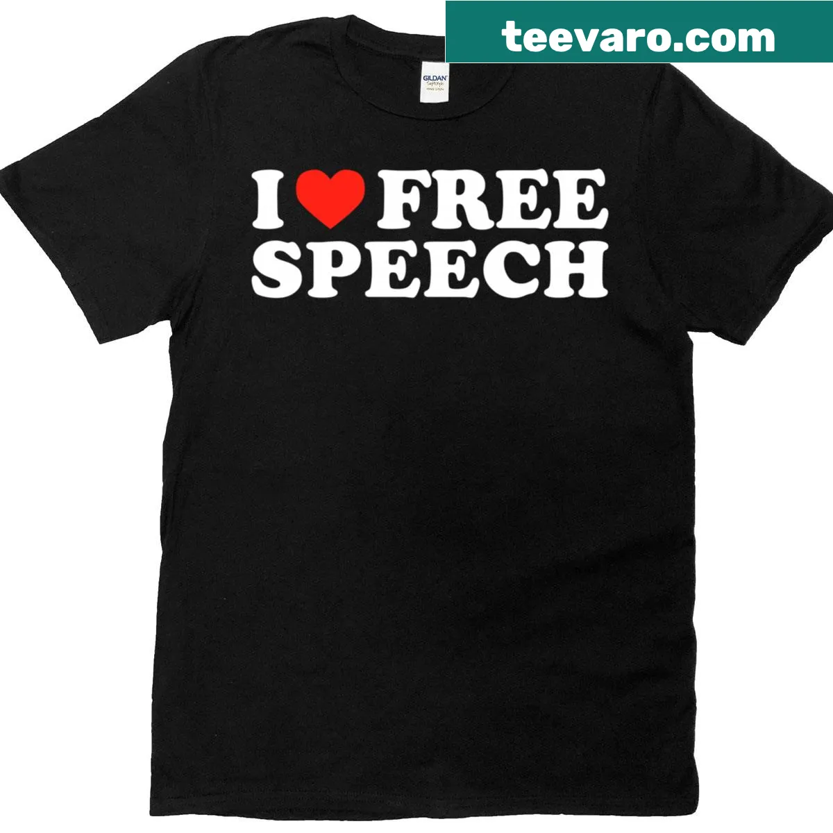 Bold typography shirt promoting free speech — on a men's t-shirt