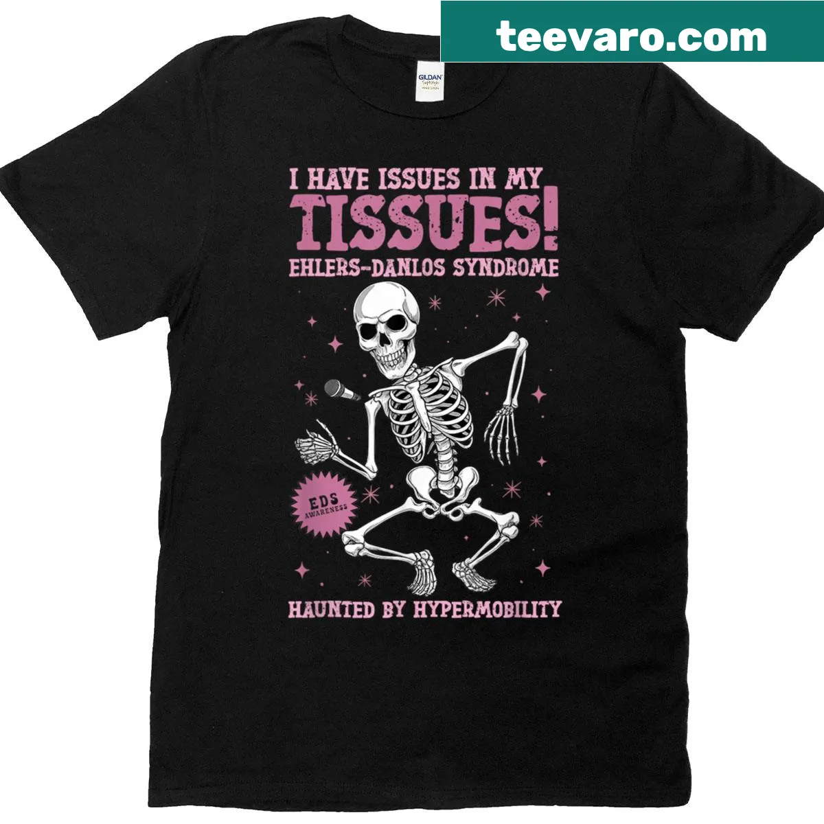 Awareness t-shirt for Ehlers Danlos Syndrome — on a men's t-shirt
