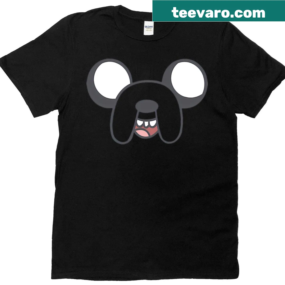 Oversized T-shirt featuring a goofy graphic of Jake the Dog's face — on a men's t-shirt
