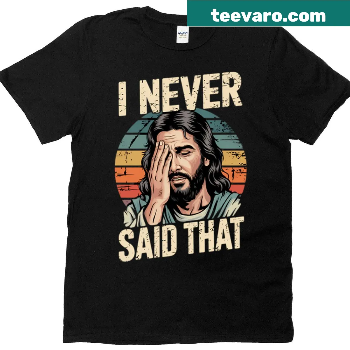 Funny Christian t-shirt with a lighthearted meme about Jesus — on a men's t-shirt