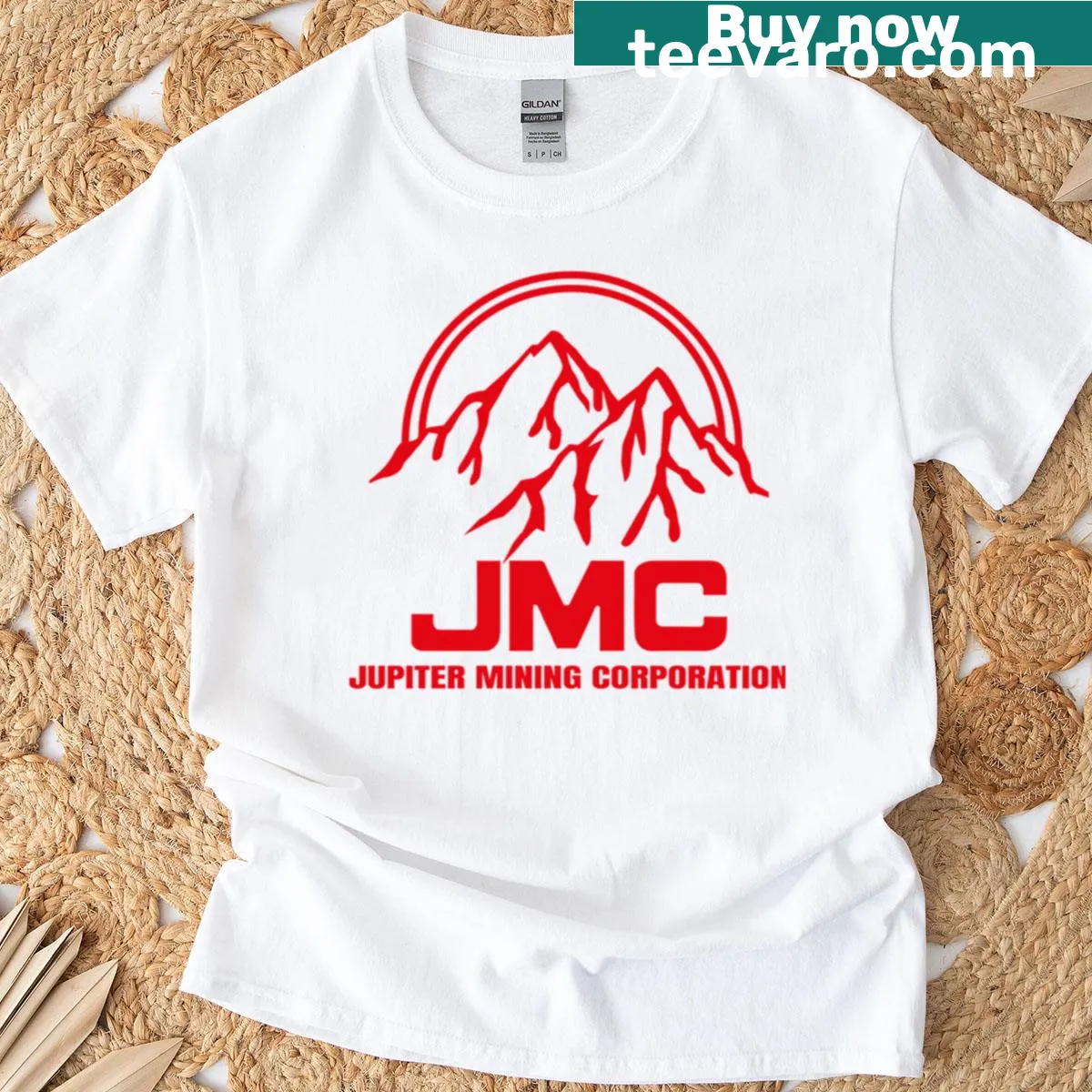 T-shirt featuring the Jmc logo — on a men's t-shirt