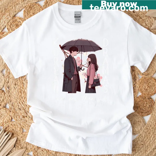 K-drama lovers T-shirt with cute cartoon graphics and fun text